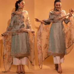 Hansika Motwani Full Stitched Silk Party Wear Salwar Kameez